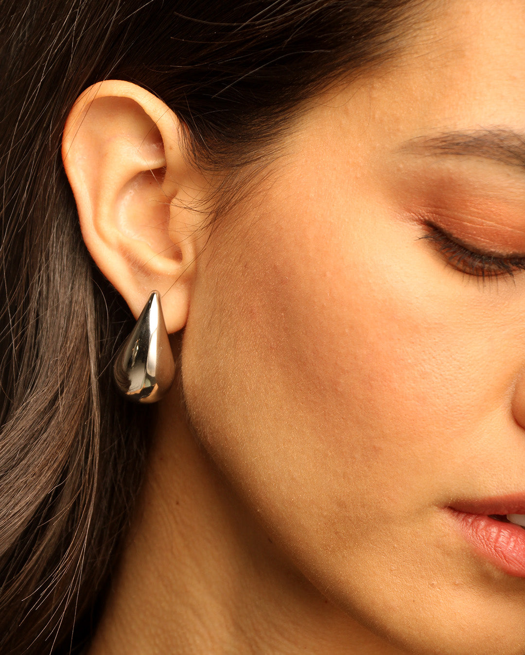 Pendientes Aqua Drop Grandes Plateados-2