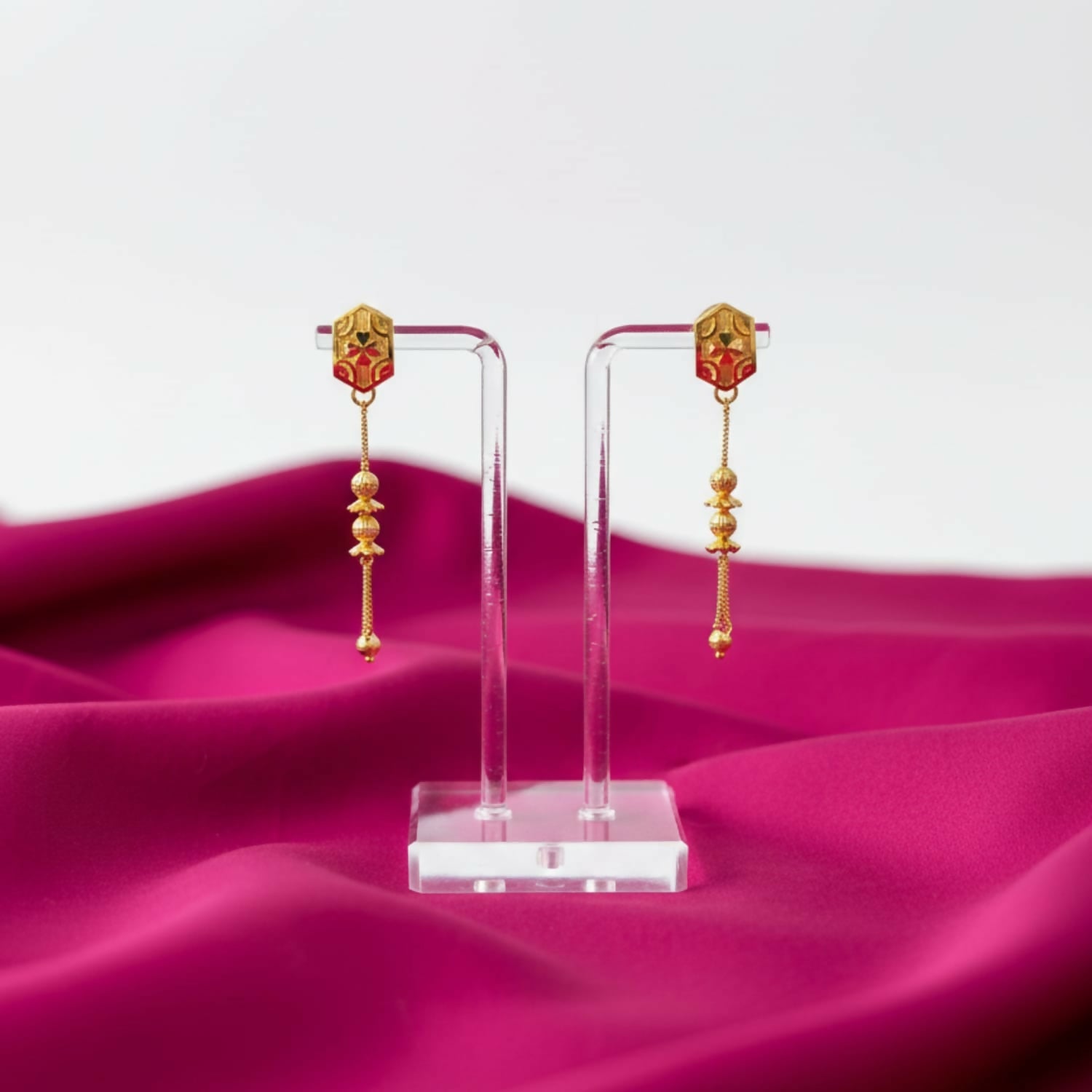 Gold-Plated Jhumka Earrings – Elegant Traditional Jewelry for Women