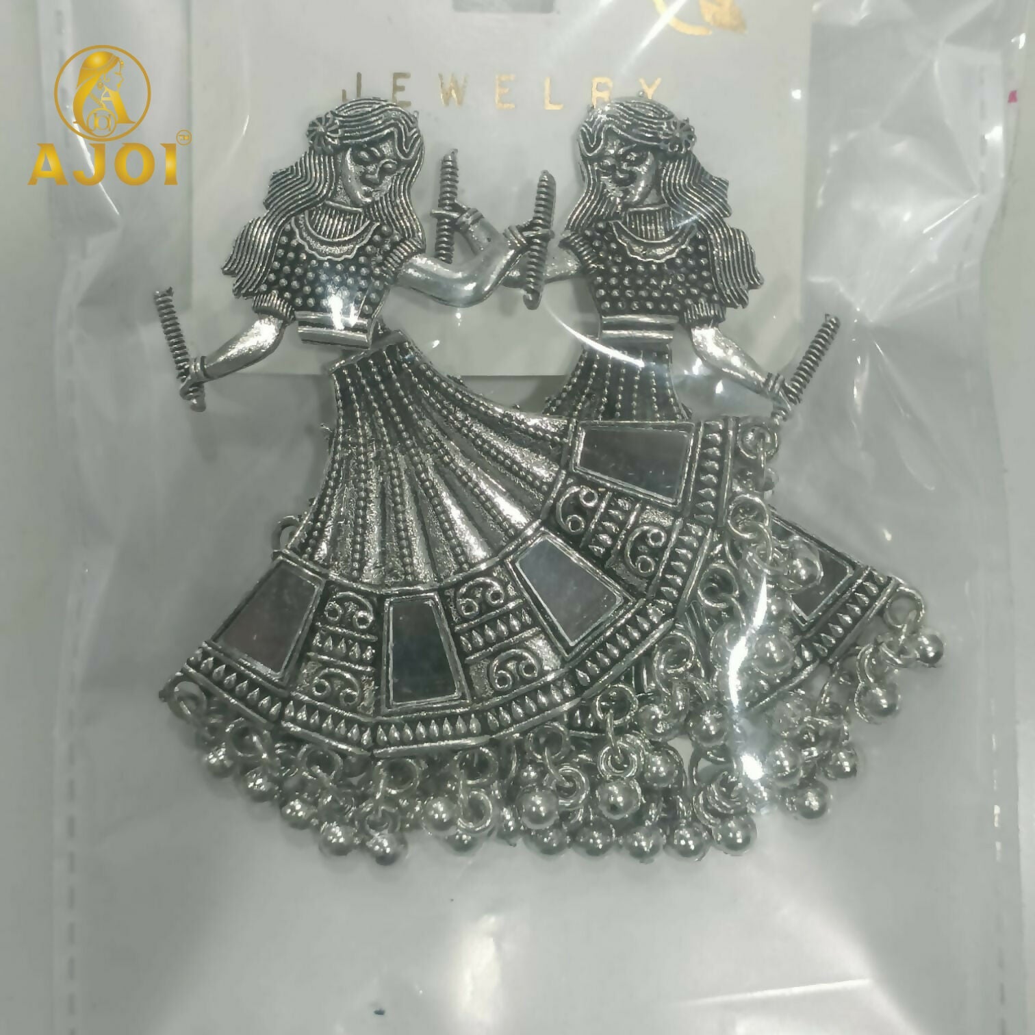 Tribal Dancer Earrings – Oxidized Silver with Ghungroo Beads
