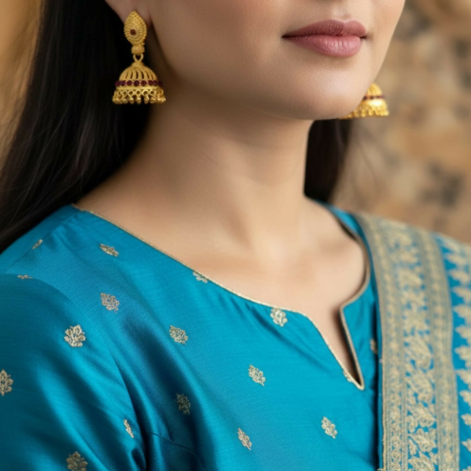 Gold Plated Jhumki Earrings – Lightweight Traditional Design