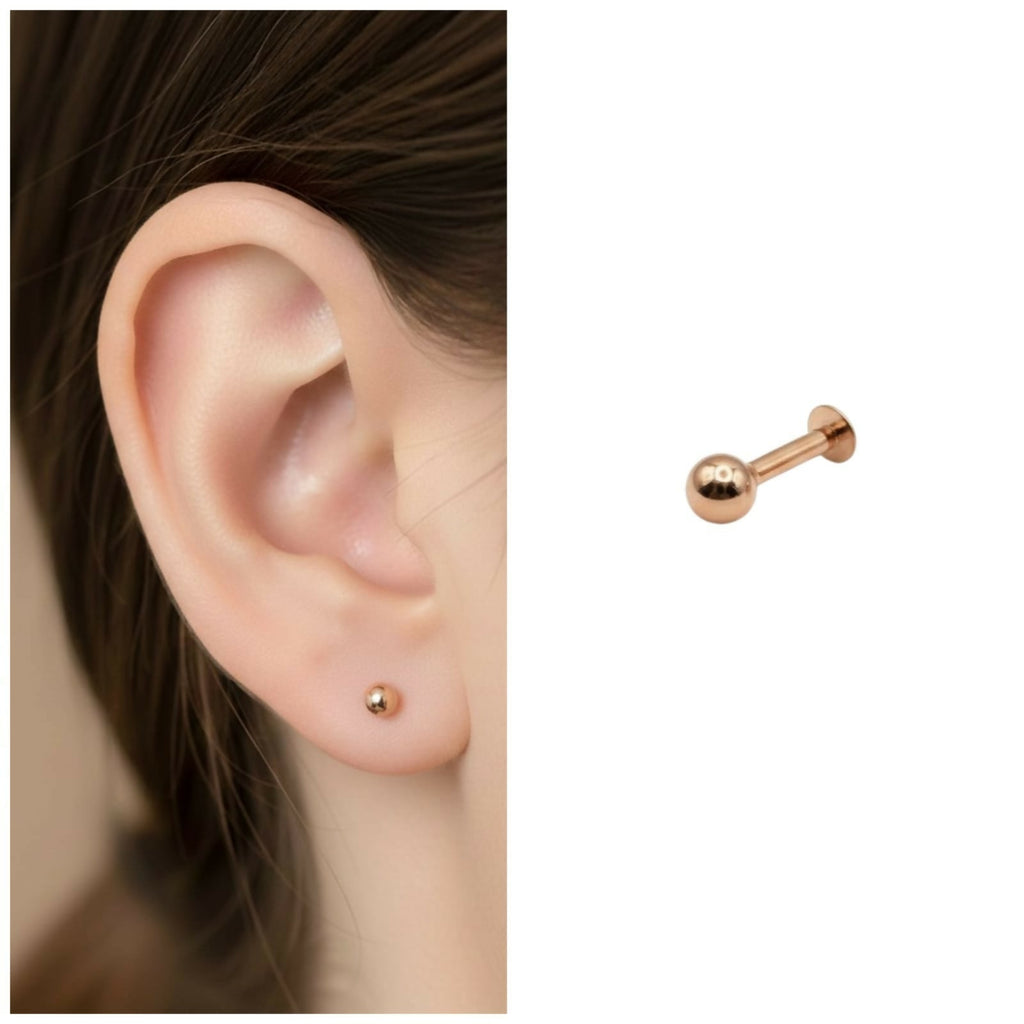 Rose Gold Flat Back Stud Earrings – Comfortable Everyday Wear