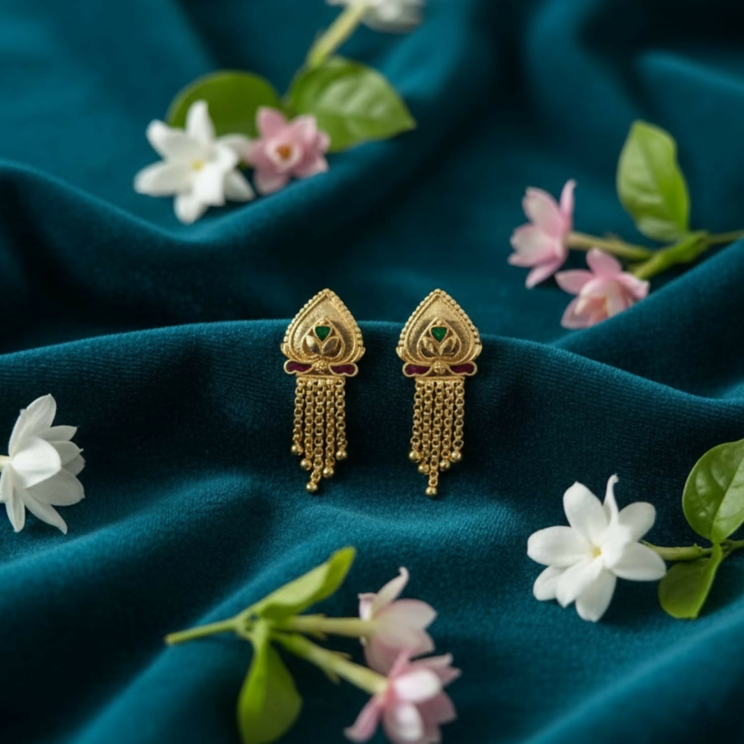 Golden Jhumka Earrings – Traditional Elegant Fancy Jewellery Gift