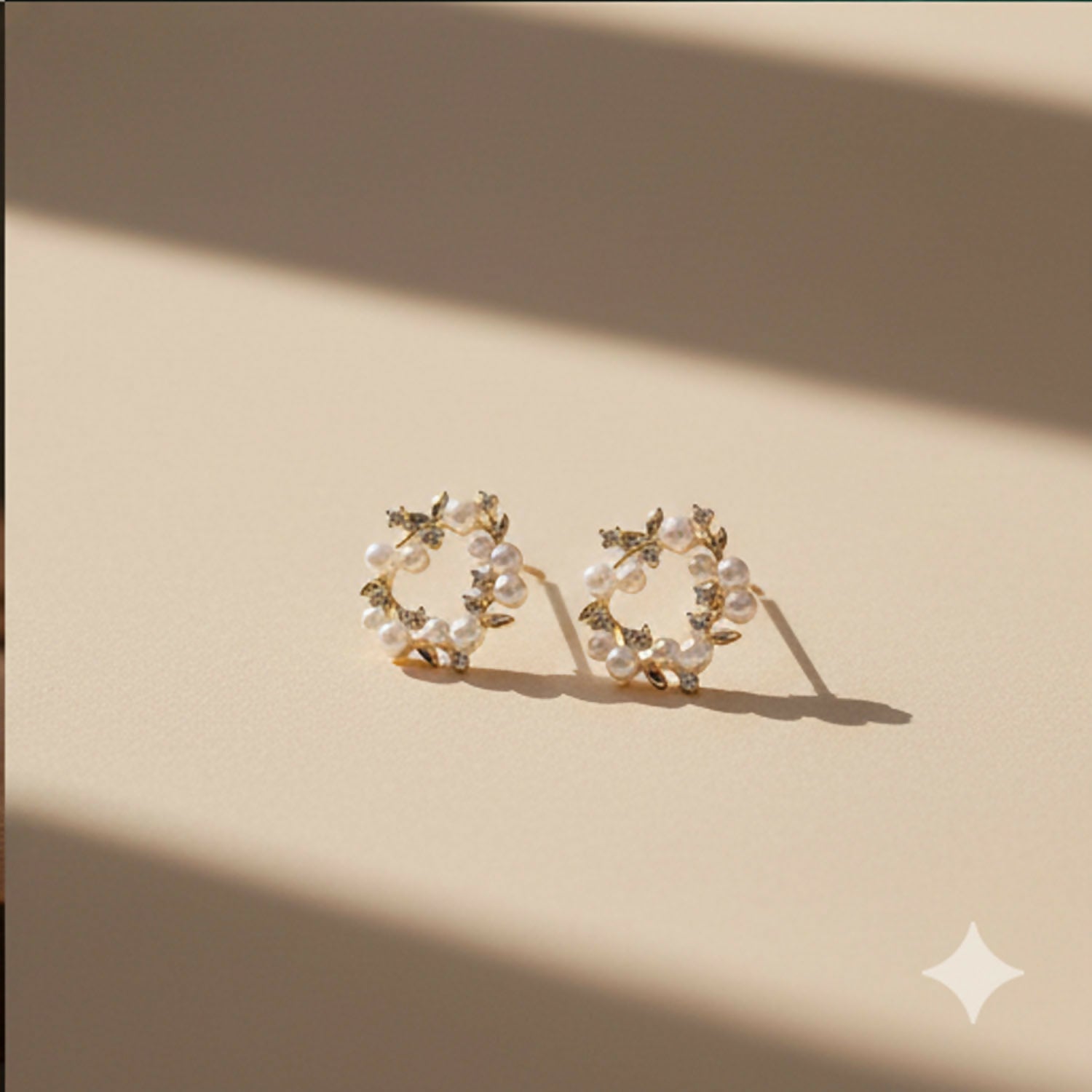 Pearl Wreath Earrings – Timeless Floral Circle Design
