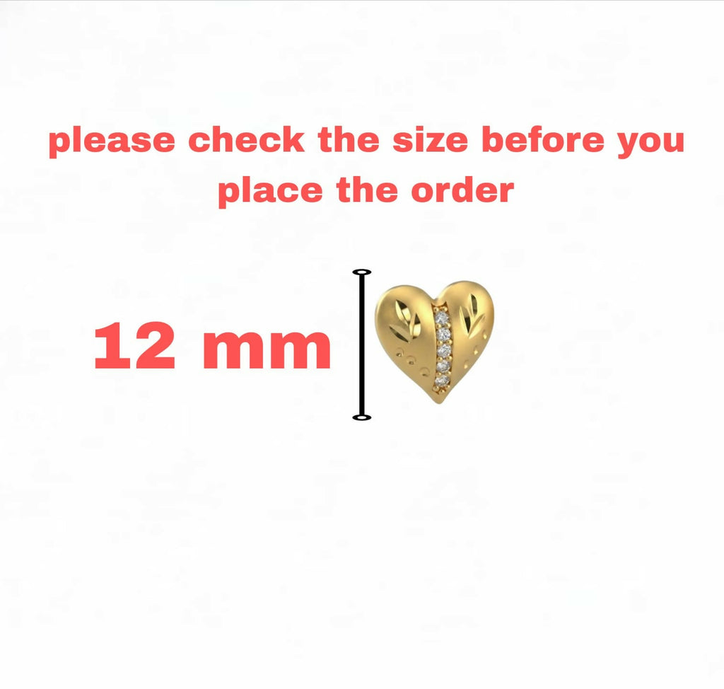 Heart Stud Earrings – Gold Plated with Sparkling Cubic Zirconia