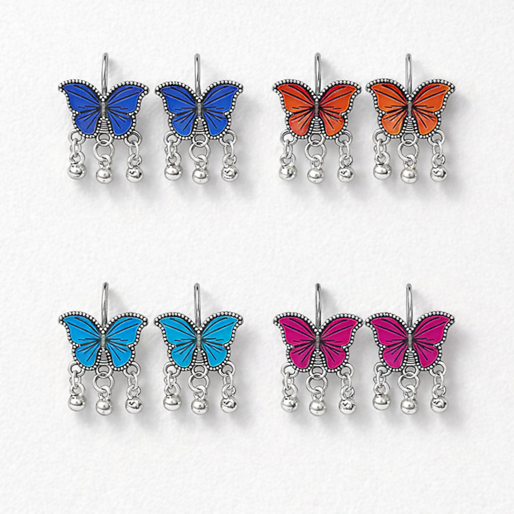 Butterfly Earrings – Colourful Enamel Dangles for Women