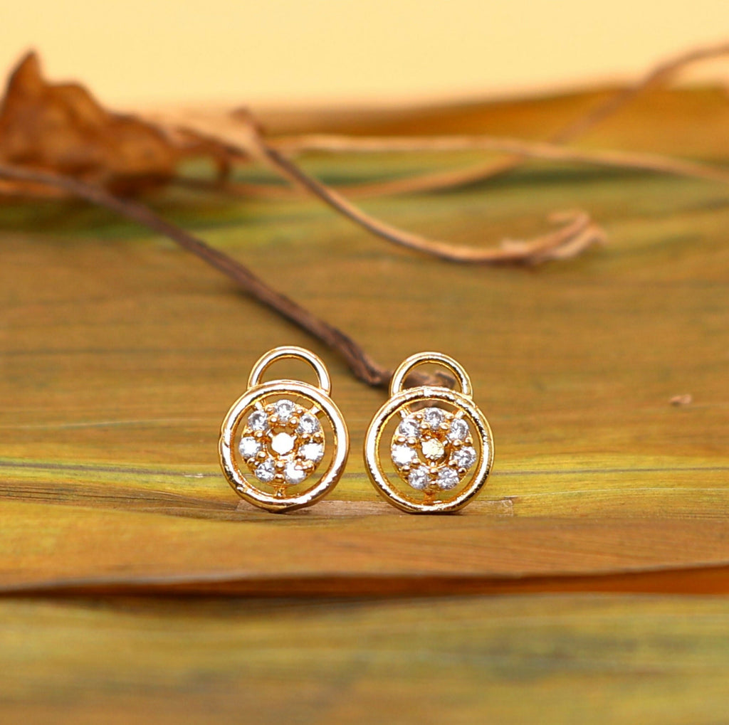 Gold Lock & Key Stud Earrings – Dainty Minimalist Style