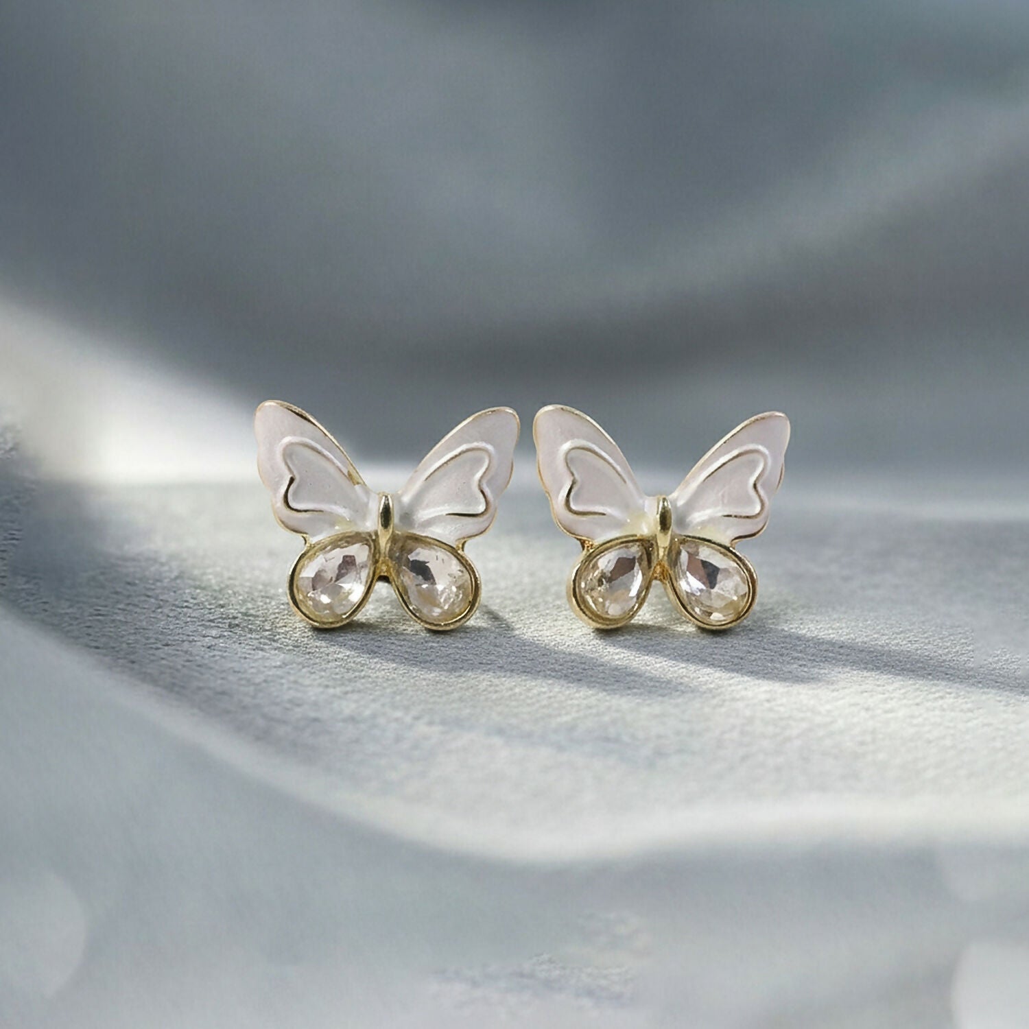 Butterfly Stud Earrings – Elegant Crystal Design for Women