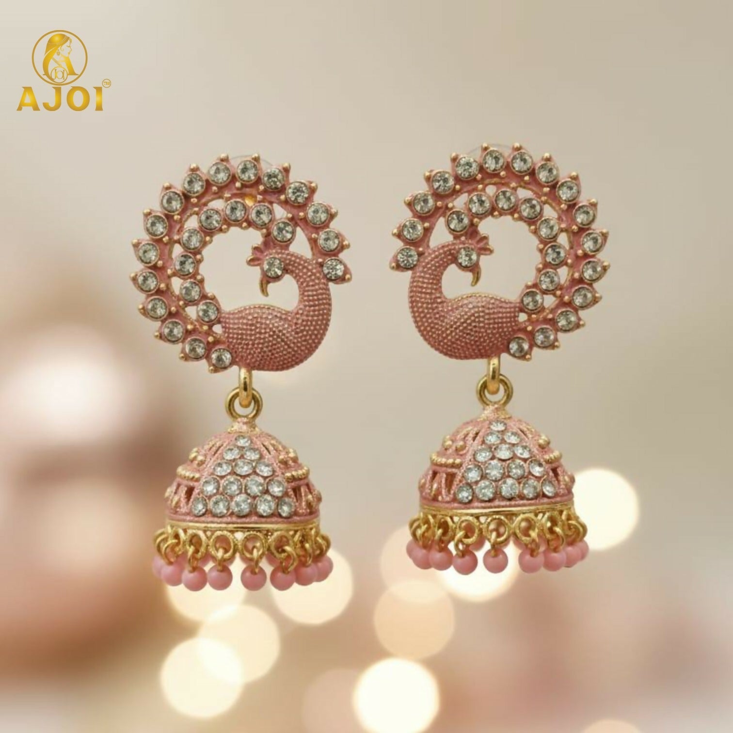 Red Stone Bridal Jhumka Earrings – Elegant Festive Jewelry
