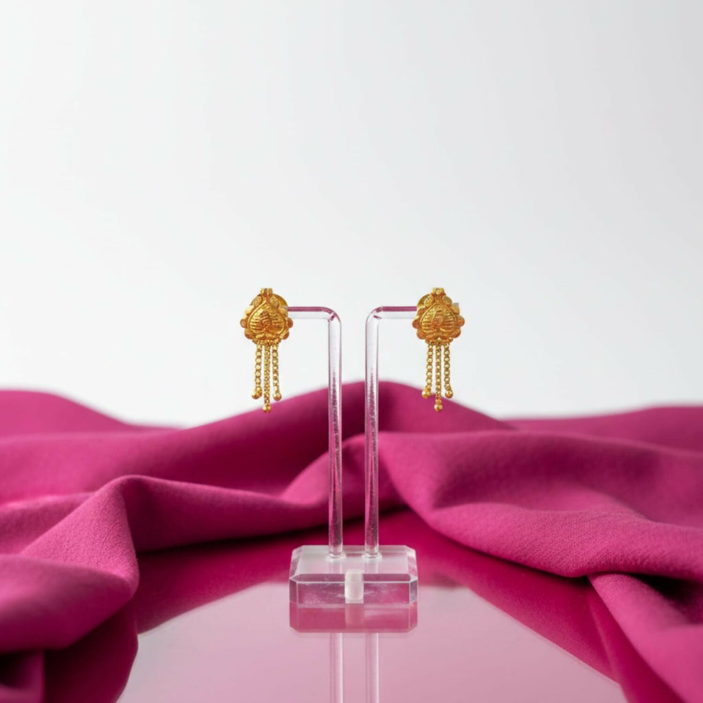Golden Jhumka Earrings – Elegant Traditional Jewelry for Women