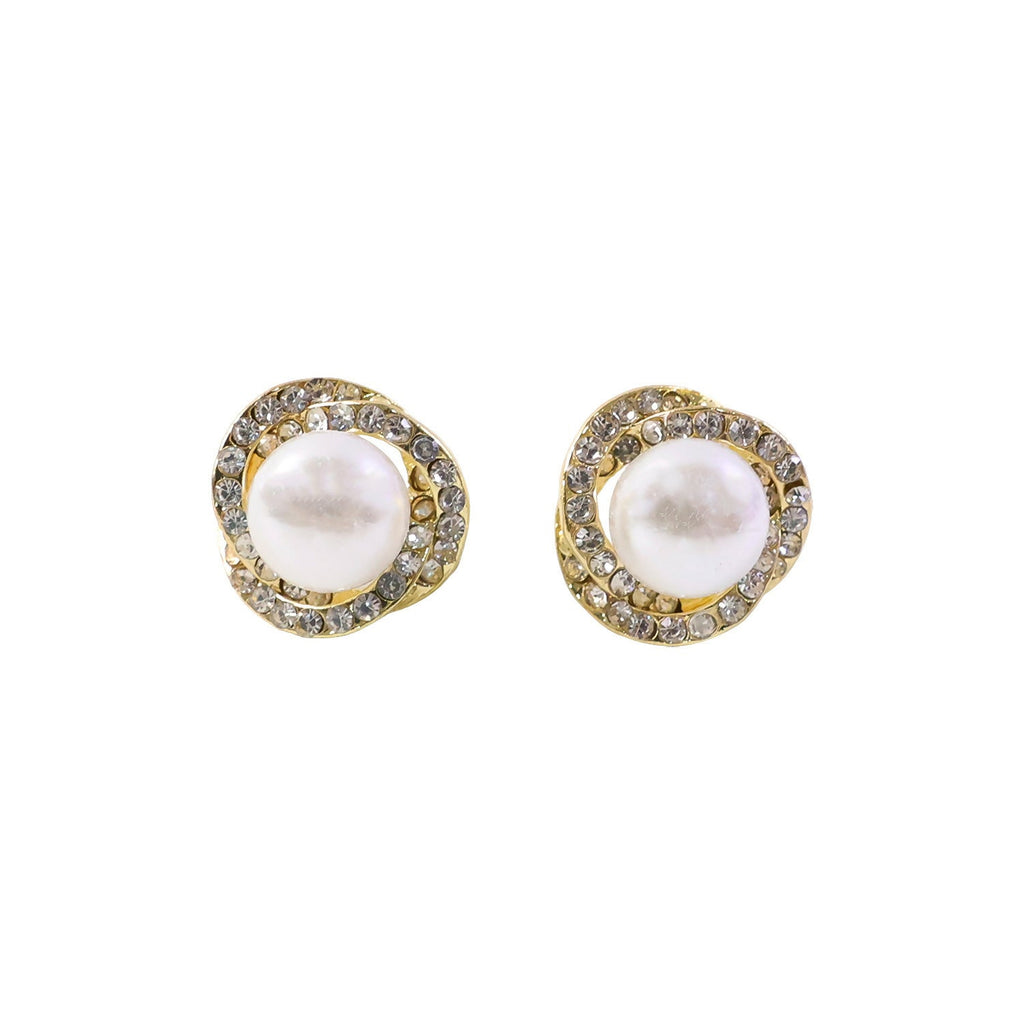 Pearl Floral Stud Earrings – Elegant Korean Style Jewelry
