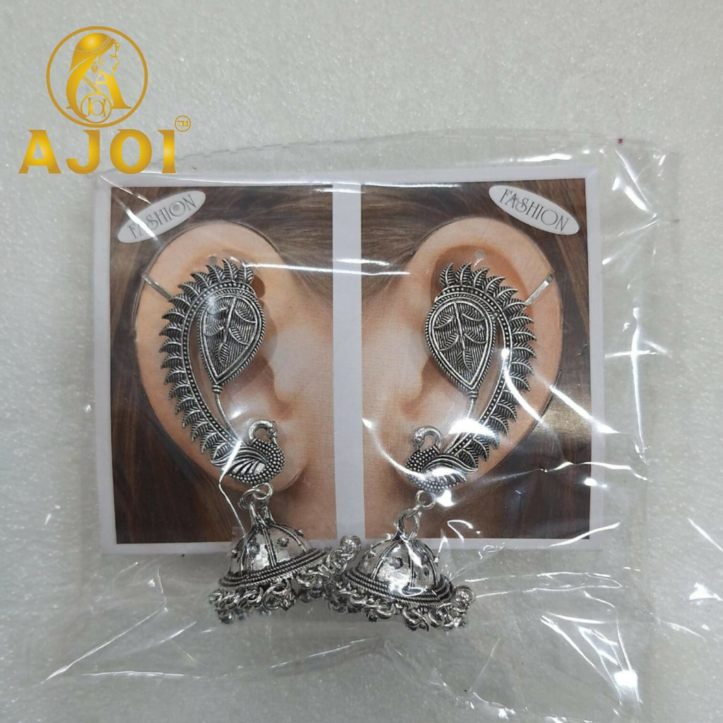 Peacock Jhumka Silver Earrings – Handcrafted Heritage Design