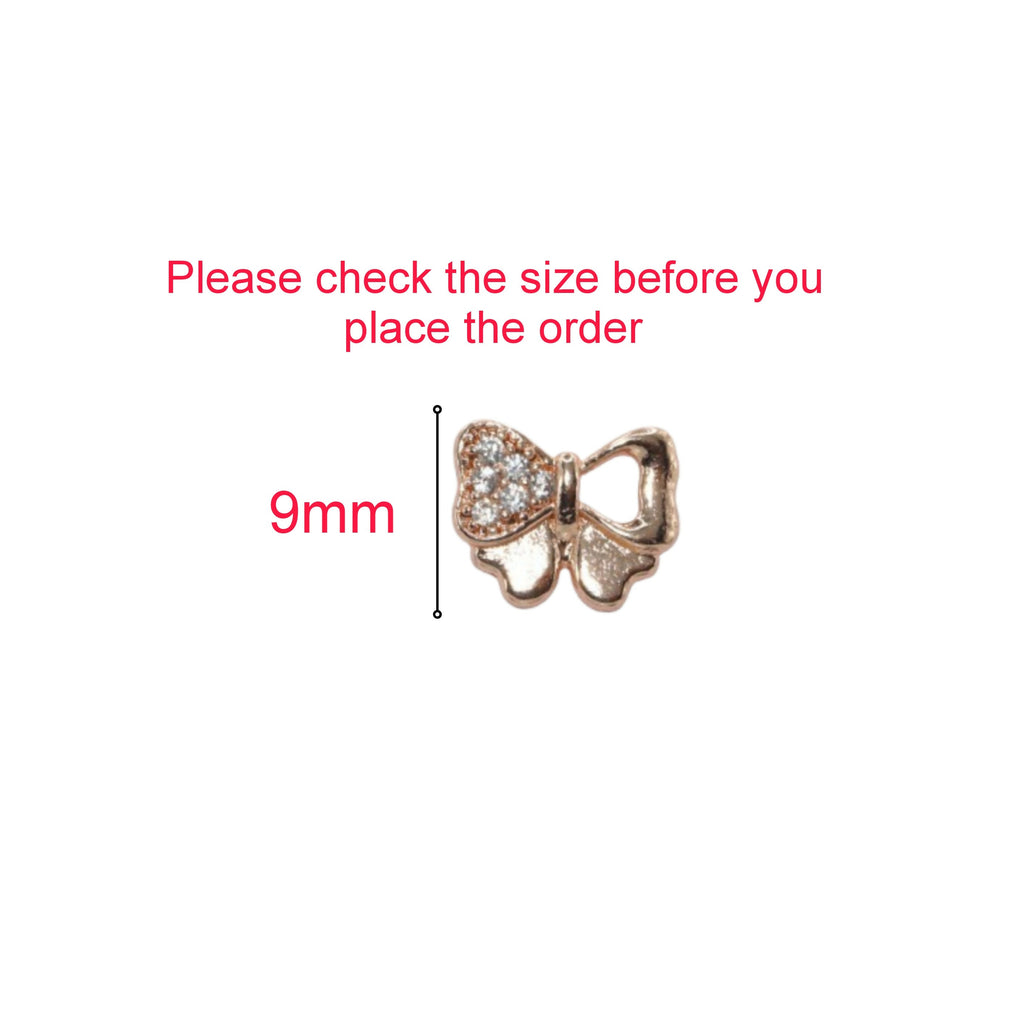 Rose Gold Plated Bowknot Stud Earrings with AD Diamond Accent – Elegant Charm