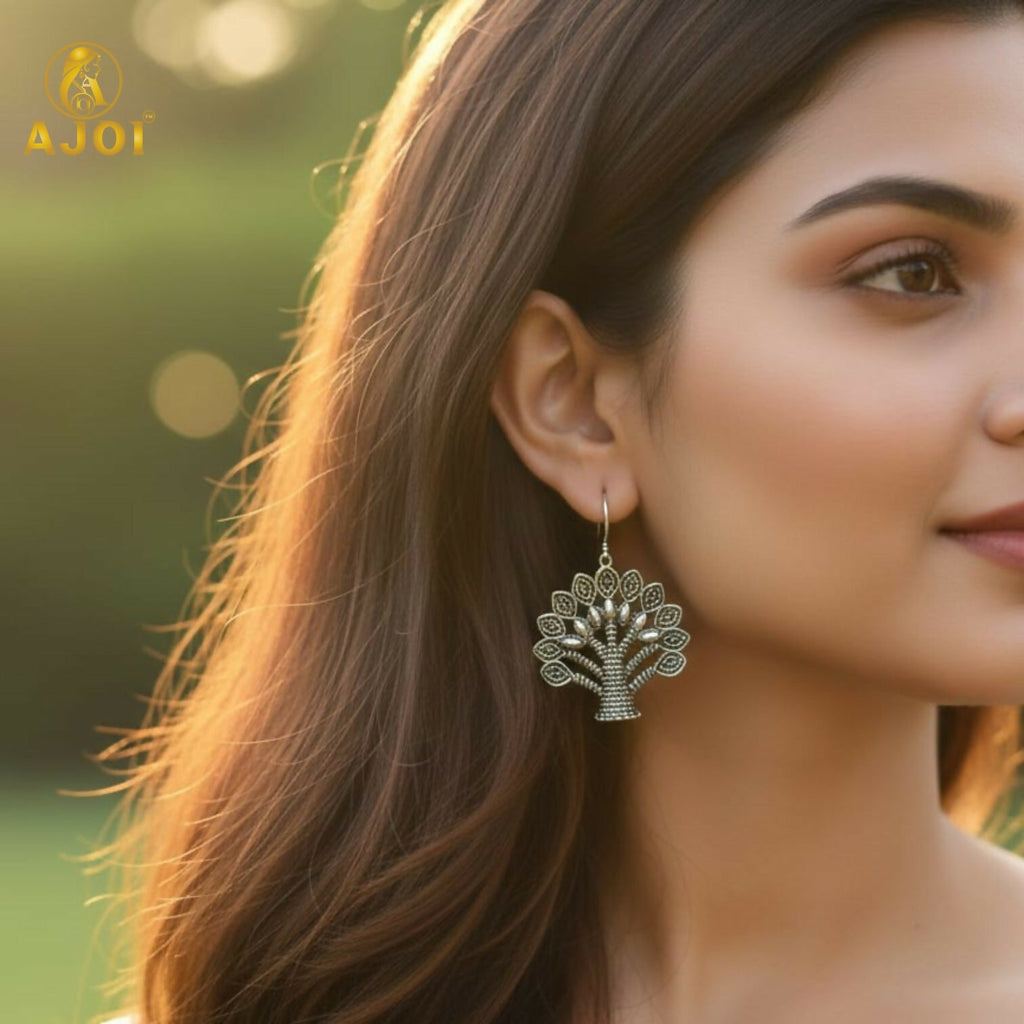 Oxidized Silver Earrings Combo – 5 Traditional Motif Pairs