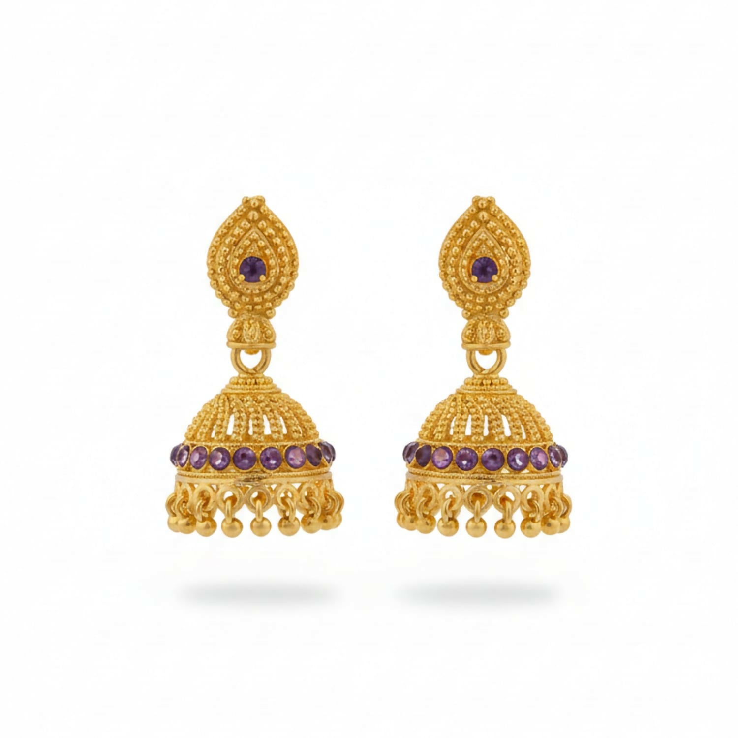 Golden Jhumka Earrings – Elegant Wedding & Festive Jewelry