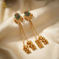 Floral Stud Ghungroo Jhumki Earrings – Long Drop Ethnic Design
