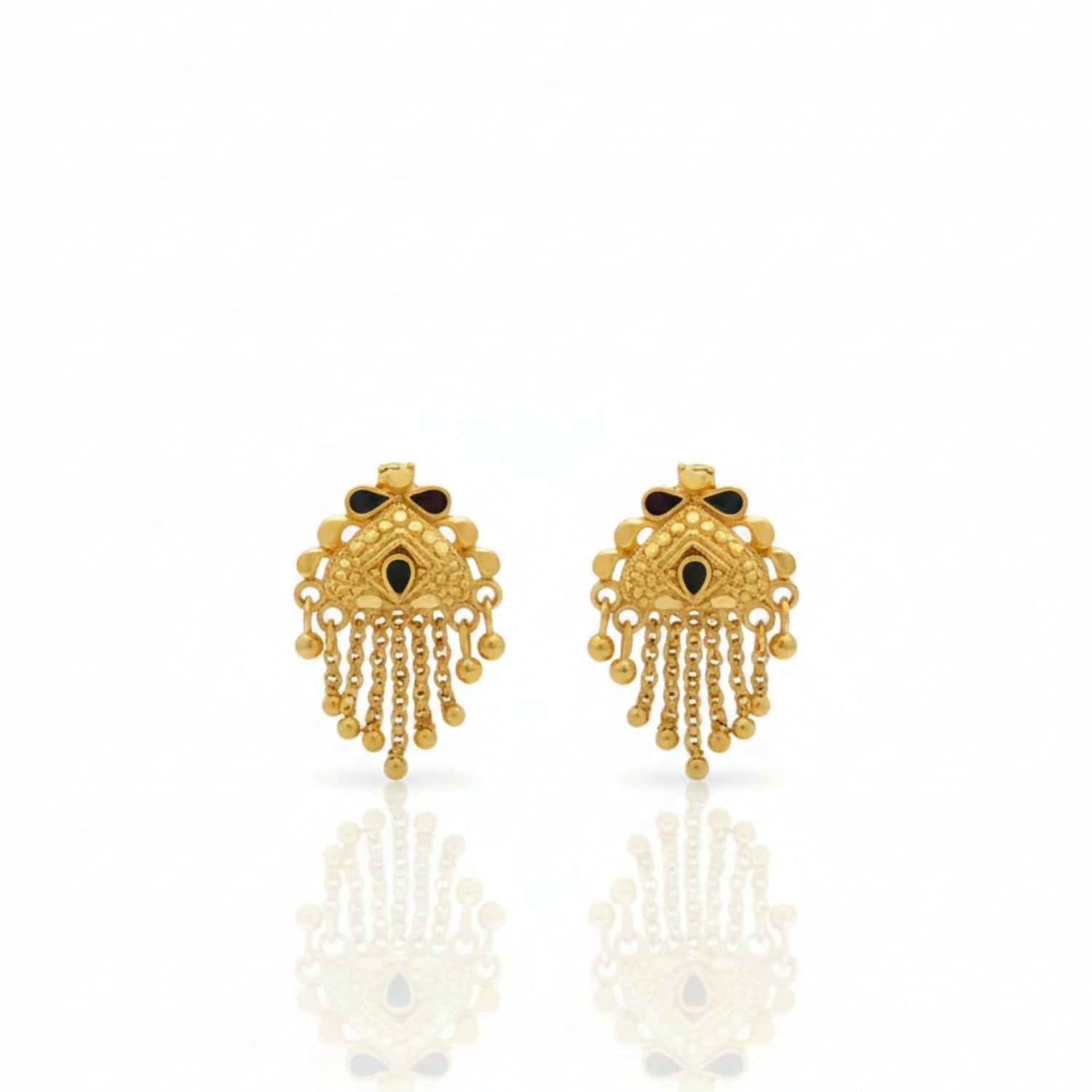 Gold-Plated Jhumka Earrings – Elegant Mina & Latkan Design