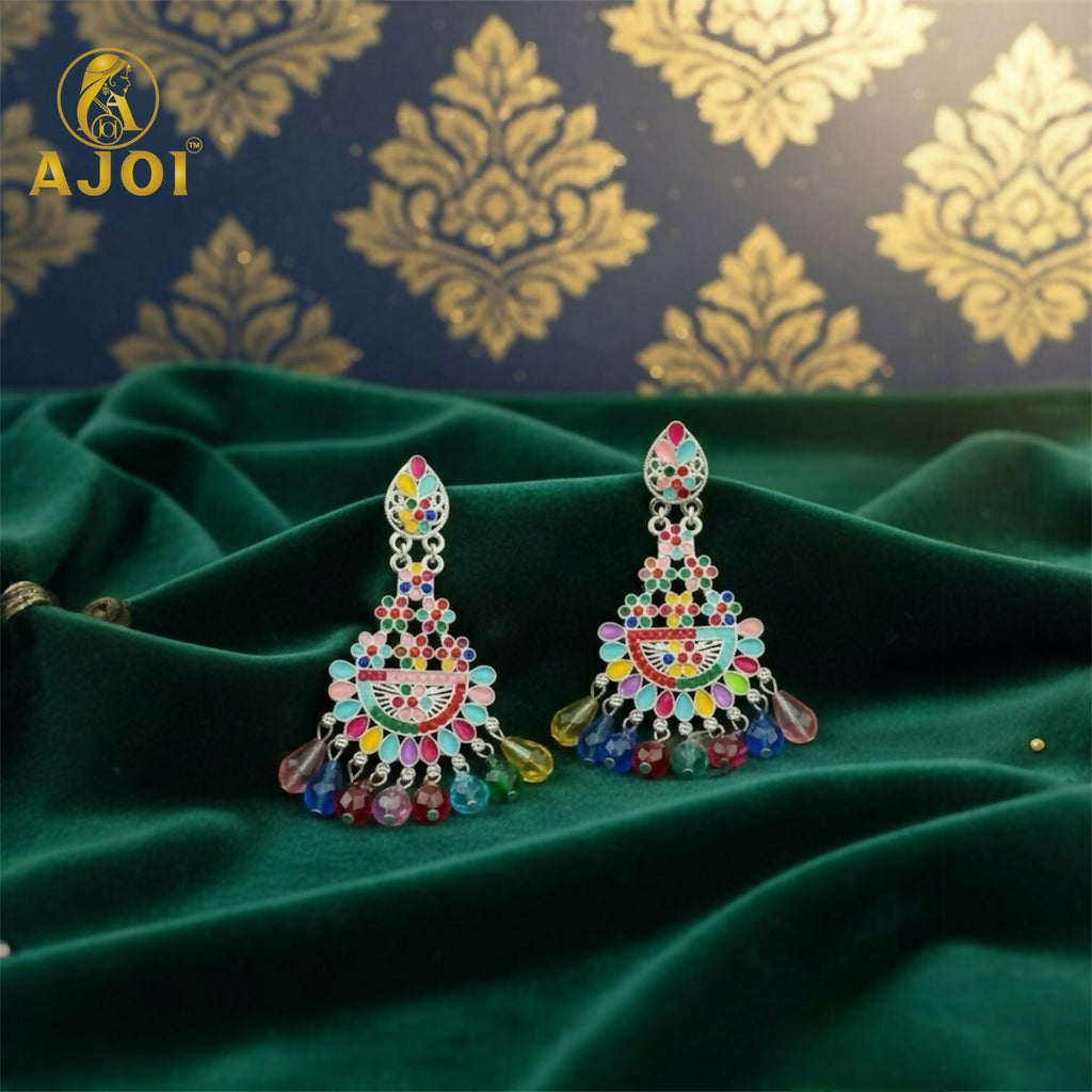 Colorful Meenakari Drop Earrings – Vibrant Festival Jewelry