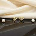 22K Gold Heart Stud Earrings – Sparkling Cubic Zirconia