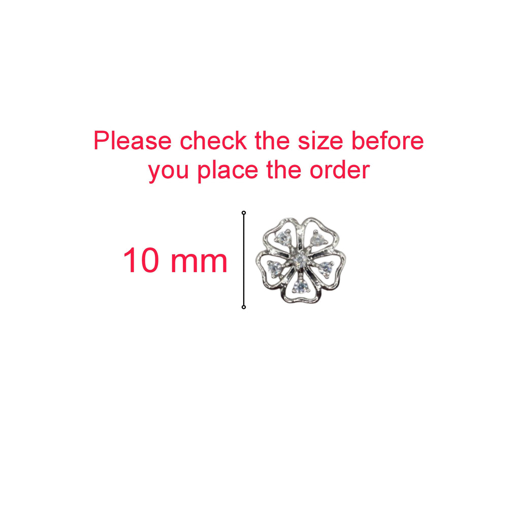 Sterling Silver Floral Stud Earrings – Delicate Cubic Zirconia Design