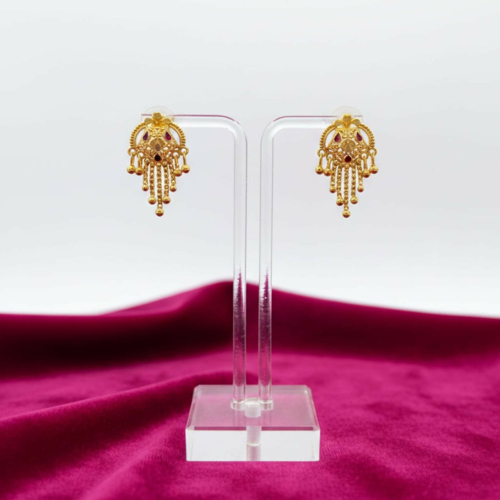 Gold-Plated Jhumka Earrings – Traditional Elegance & Lightweight Comfort