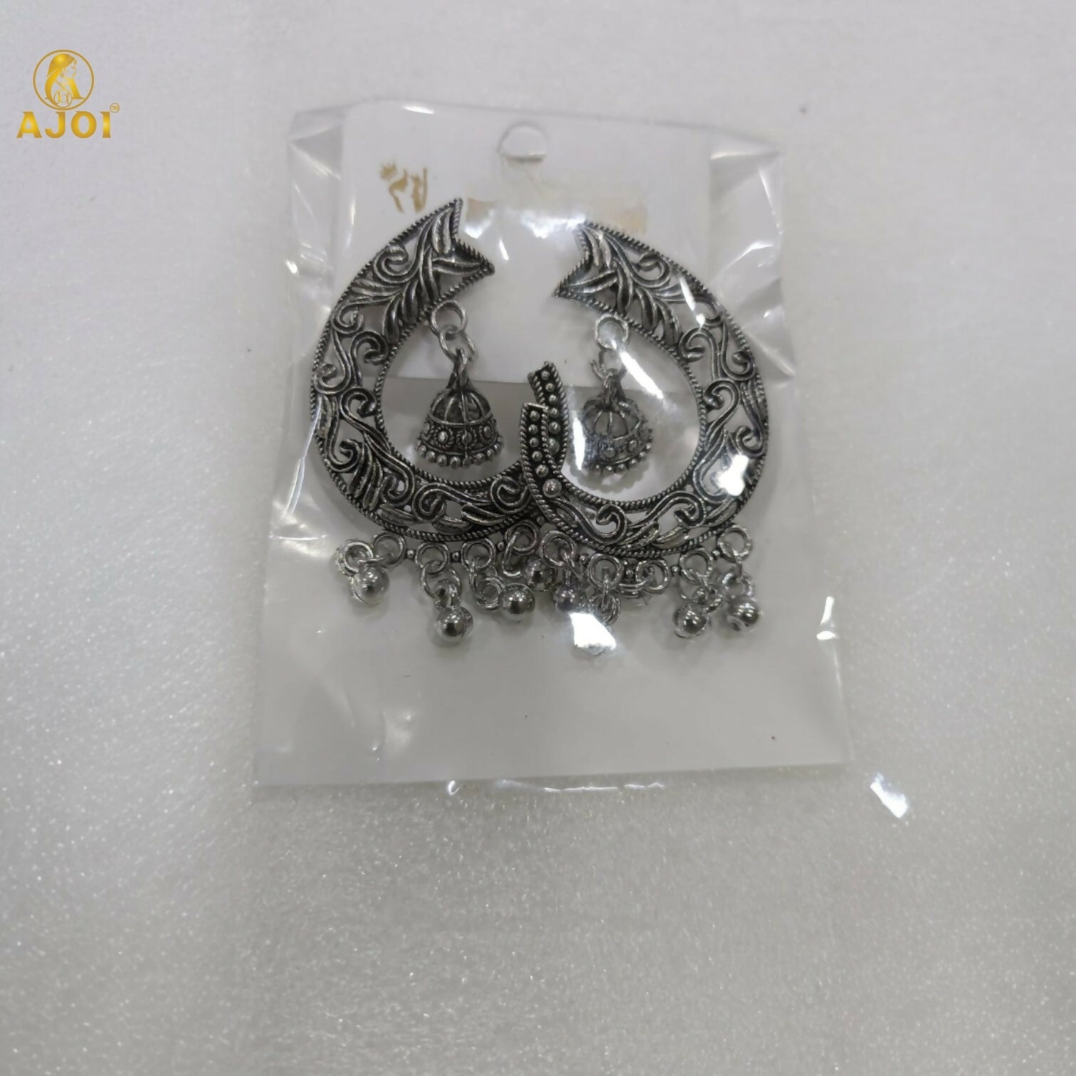 Oxidized Silver Jhumka Earrings – Elegant Ghungroo Danglers