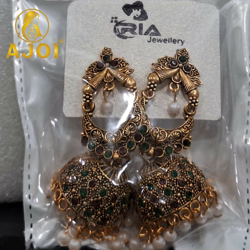 Multicolor Stone Jhumka Earrings – Premium Traditional Festive Jewellery
