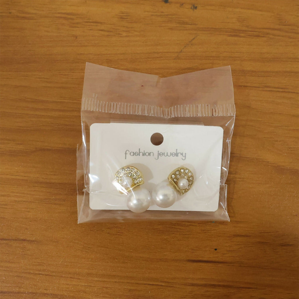 Crystal & Pearl Drop Earrings – Gold Plated Elegant Statement