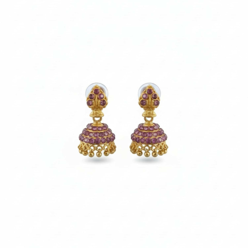 Golden Traditional Jhumka Earrings – Elegant Ethnic Style