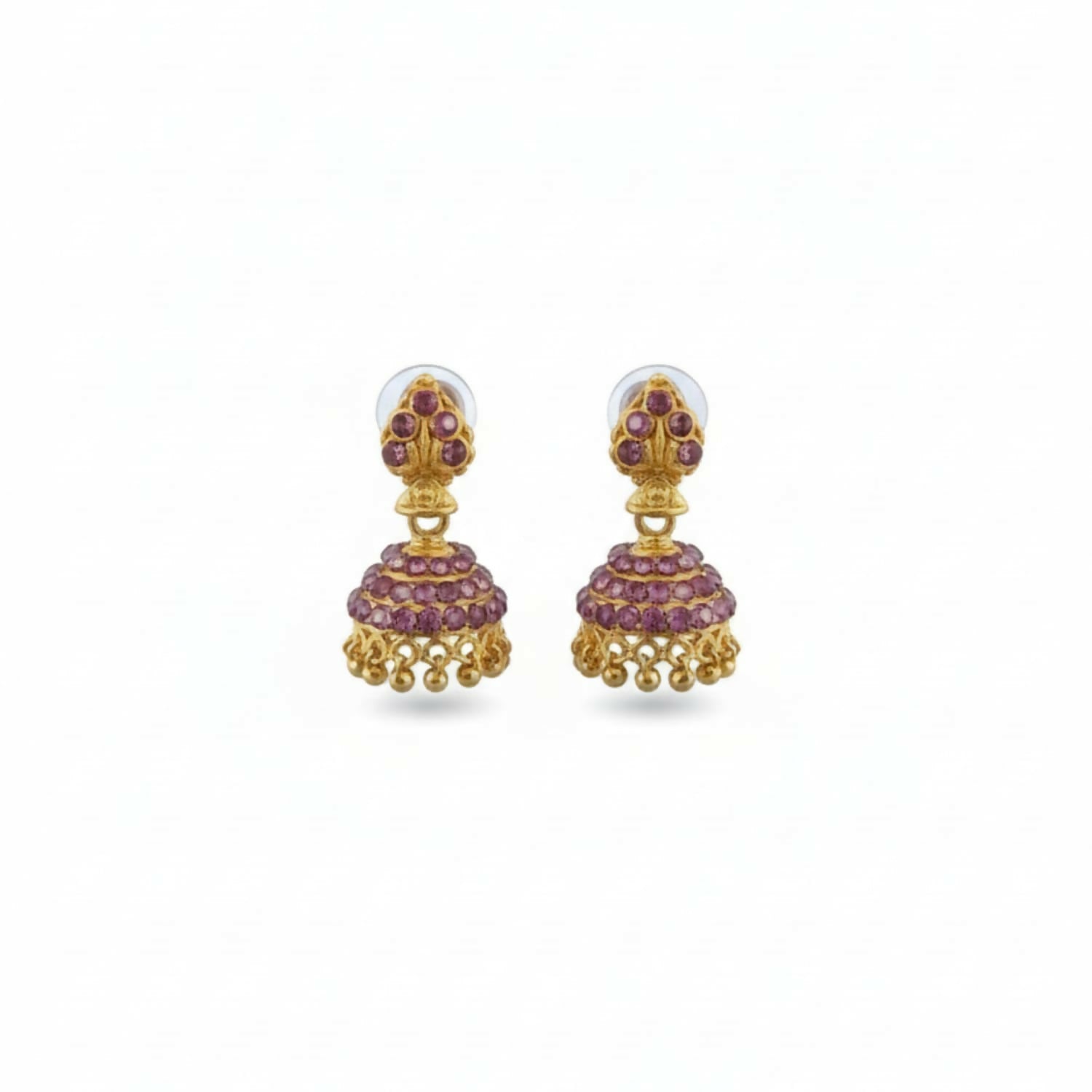 Golden Traditional Jhumka Earrings – Elegant Ethnic Style