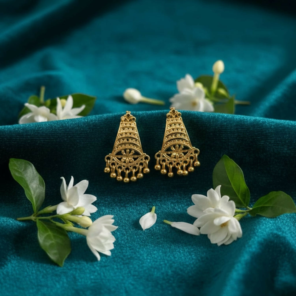 Gold Plated Jhumka Earrings – Royal Ethnic Fancy Design