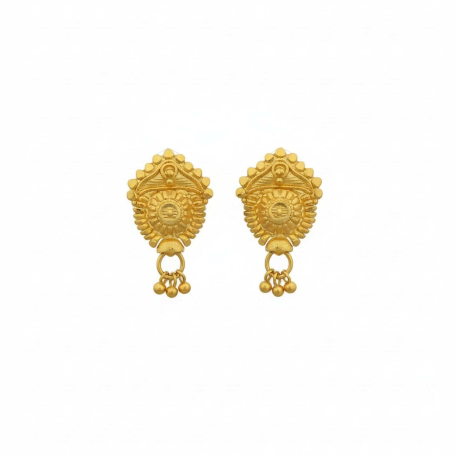 Golden Jhumka Earrings – Lightweight Traditional Jewellery for Women