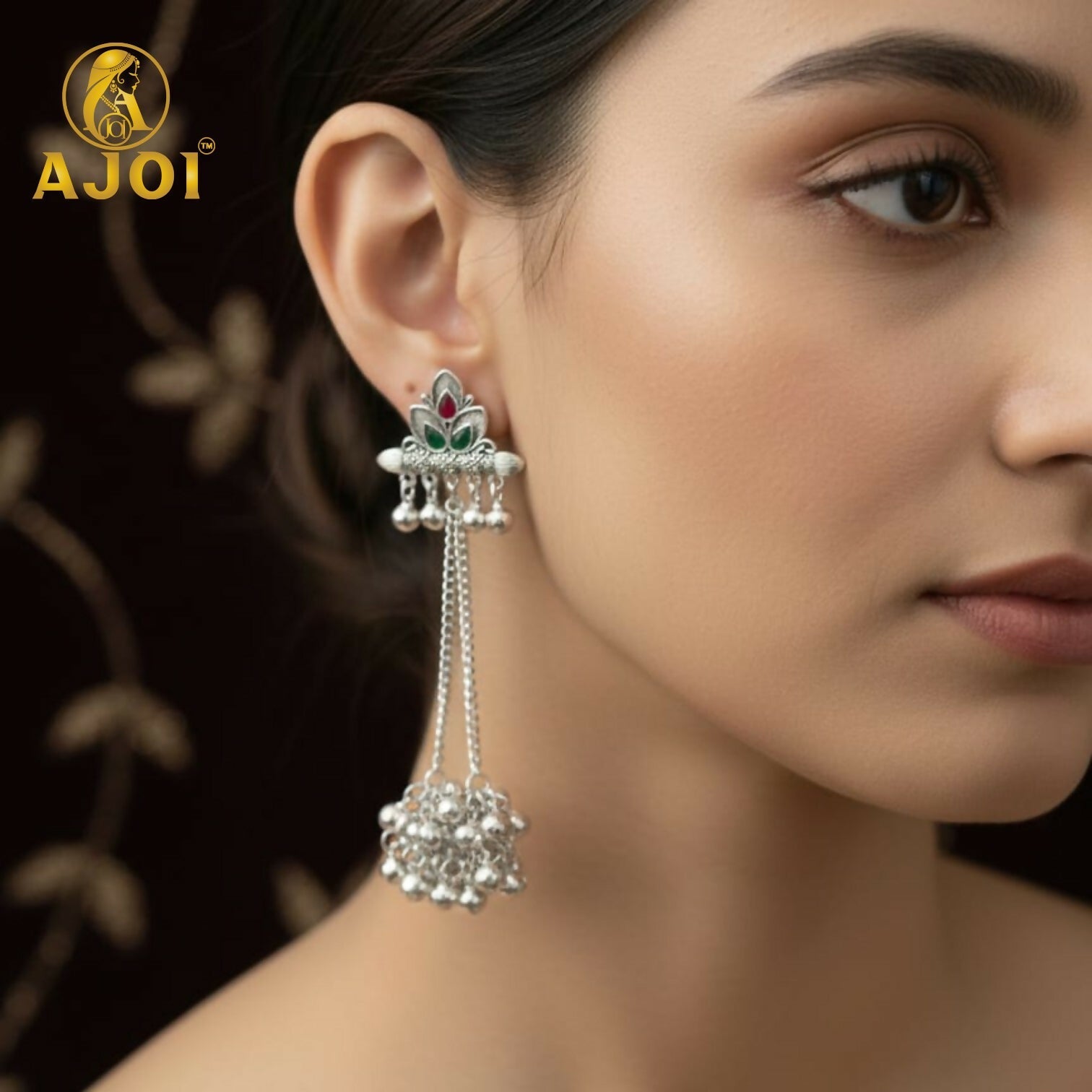 Oxidised Silver Ghungroo Earrings – Traditional Festive Statement