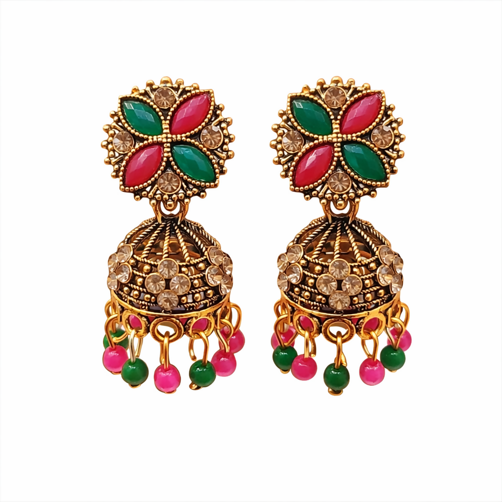 Jhumka Earrings – Traditional Elegant Oxidised Design