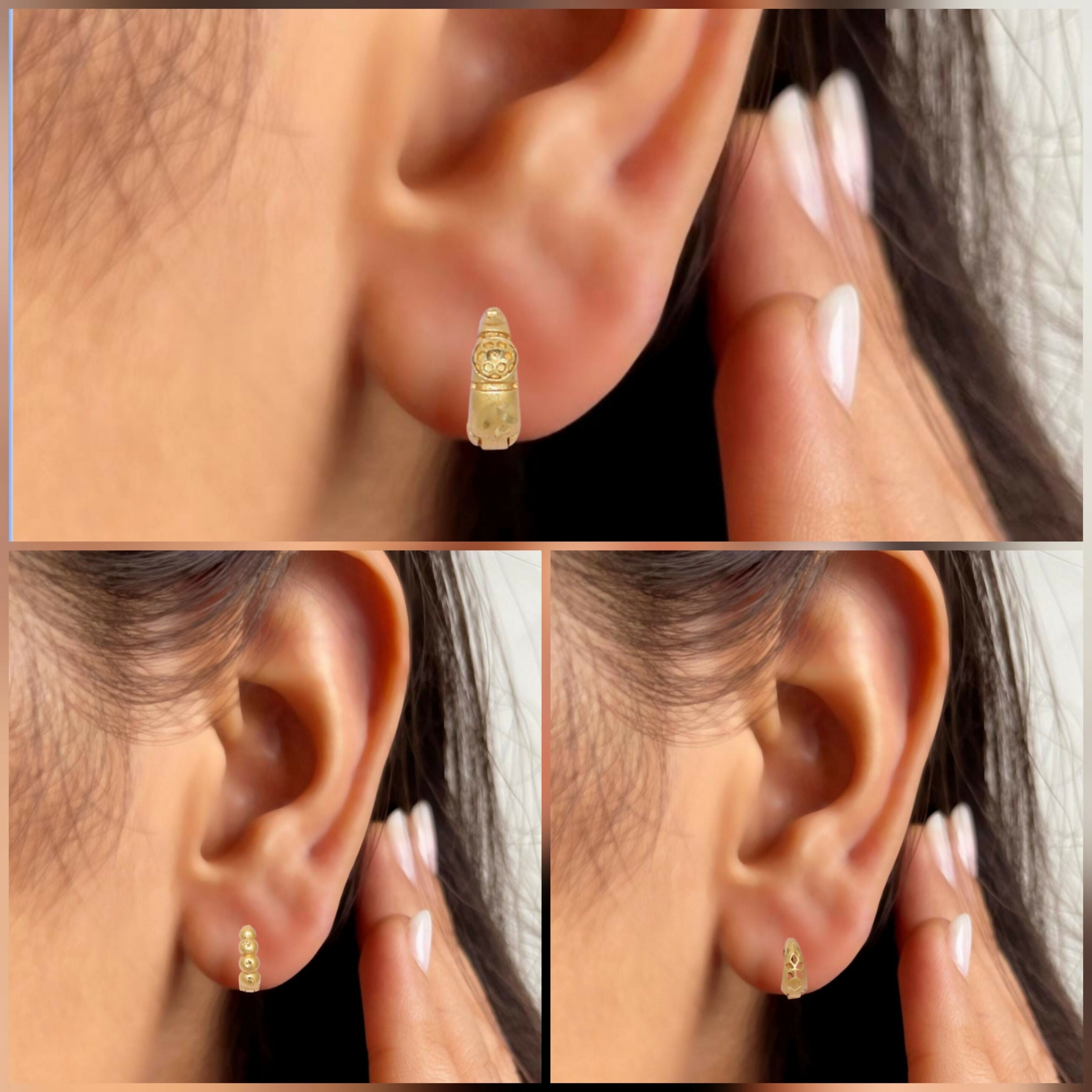 Gold Bali Earrings – Elegant 22K AD Bali Design Combo Pack of 3
