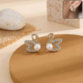 Pearl Butterfly Stud Earrings – Gold Plated Elegant Design | HV