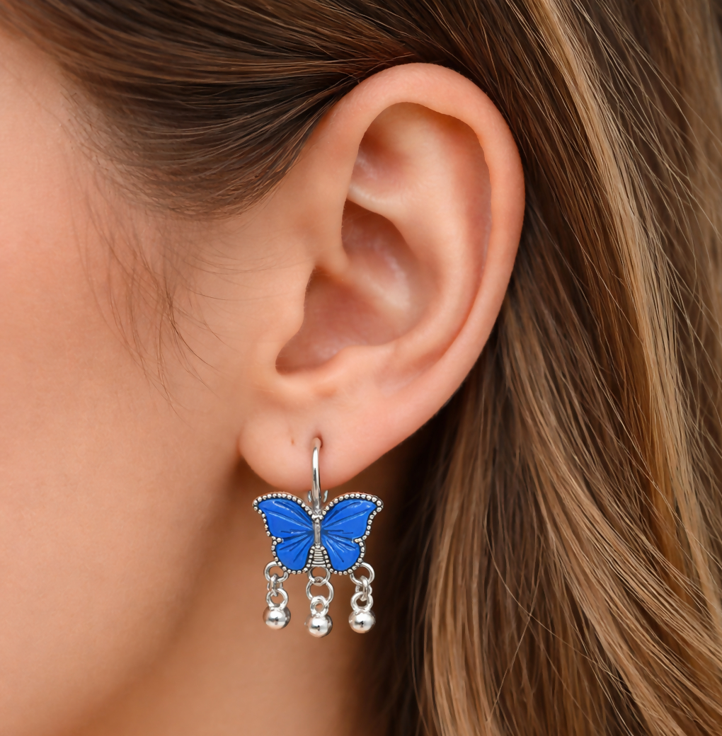 Butterfly Earrings – Colourful Enamel Dangles for Women