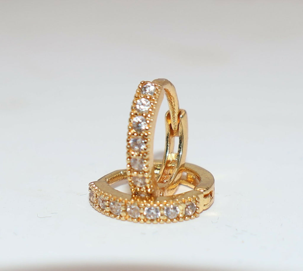 Gold Plated Huggie Hoop Dangler Earrings – Elegant Daily Wear