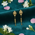 Golden Jhumka Earrings with Beads – Lightweight Traditional Jewellery