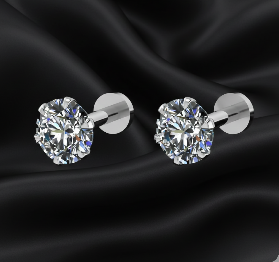 Silver Plated Flat Back Stud Earrings – Comfortable Everyday Wear