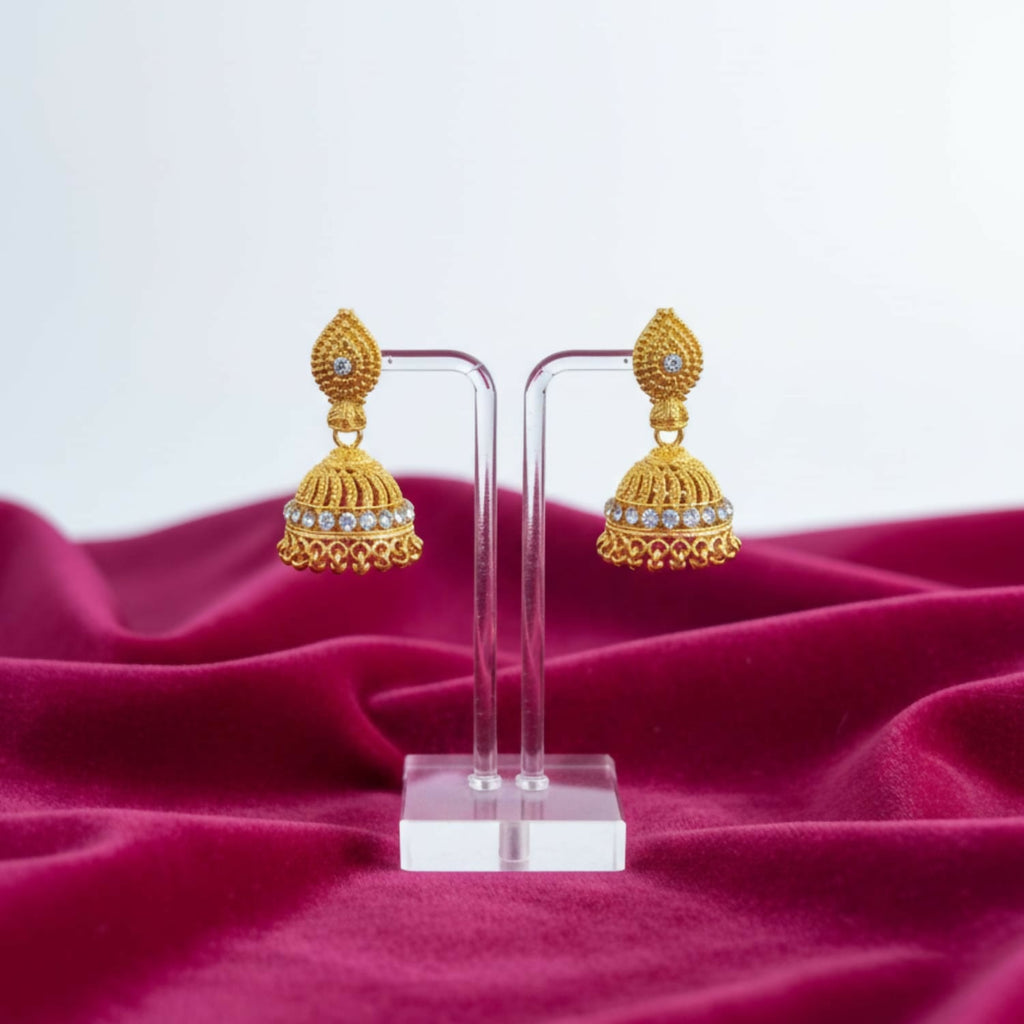 Gold Tone Jhumka Earrings – Stylish Traditional Indian Jewelry