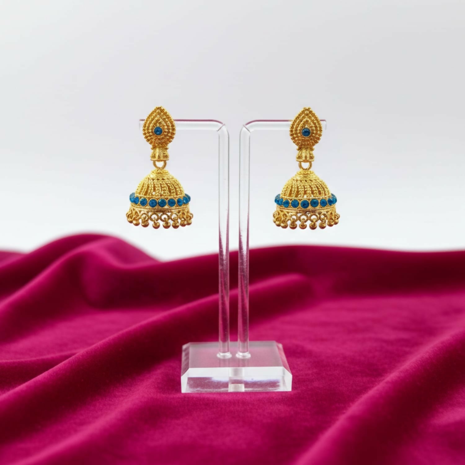 Golden Jhumka Earrings – Traditional Stylish Ethnic Jewellery