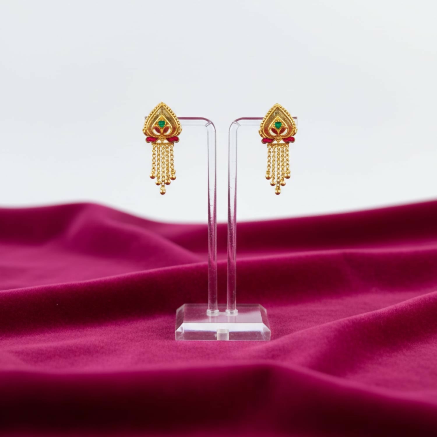 Golden Jhumka Earrings – Traditional Elegant Fancy Jewellery Gift