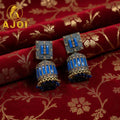 Sapphire Blue Designer Earrings – Elegant Drop & Stone Detail