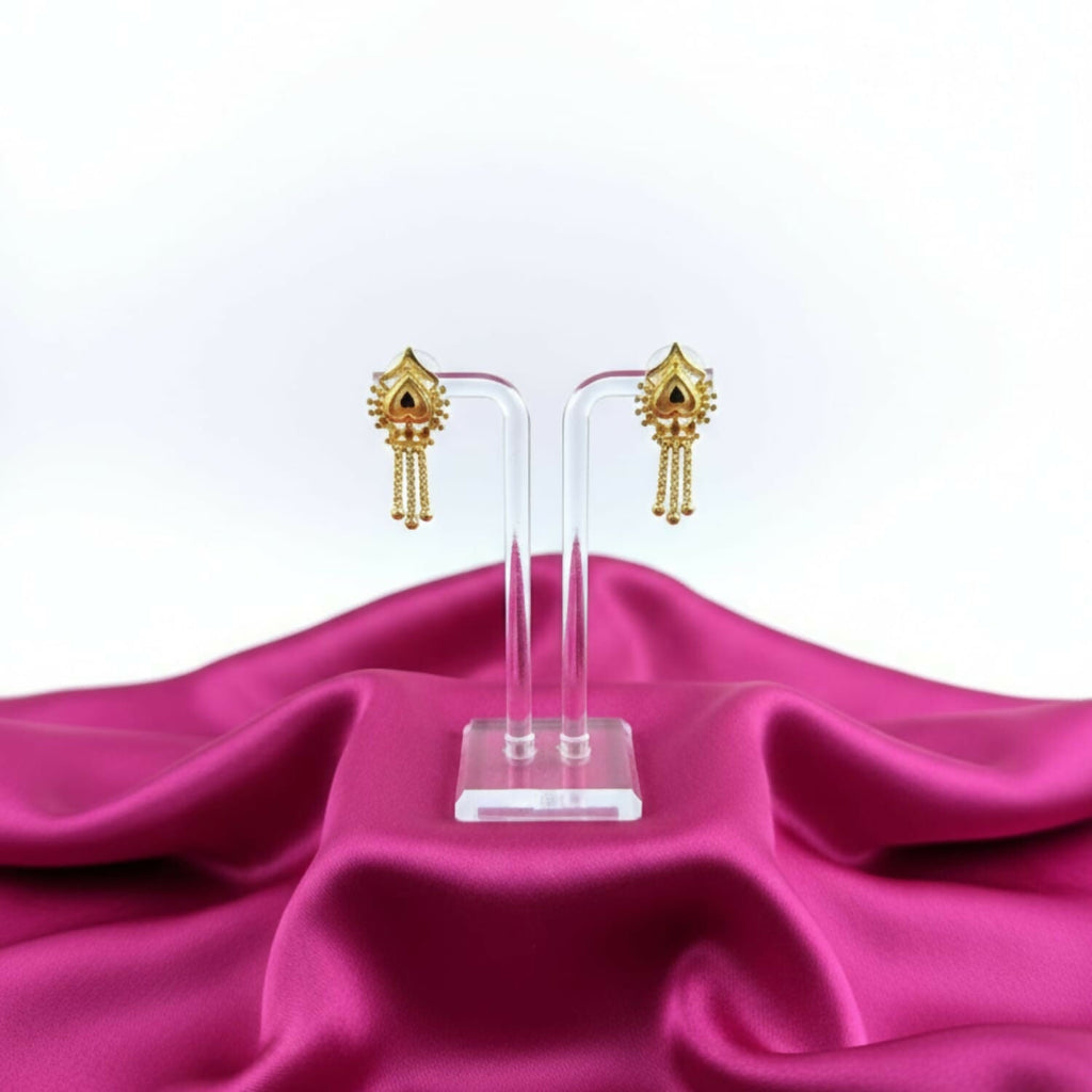 Gold-Plated Jhumka Earrings – Traditional Elegant Ethnic Jewelry