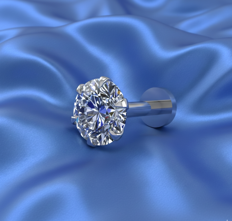 Silver Plated CZ Solitaire Stud Earrings – Comfortable Flat Back Design