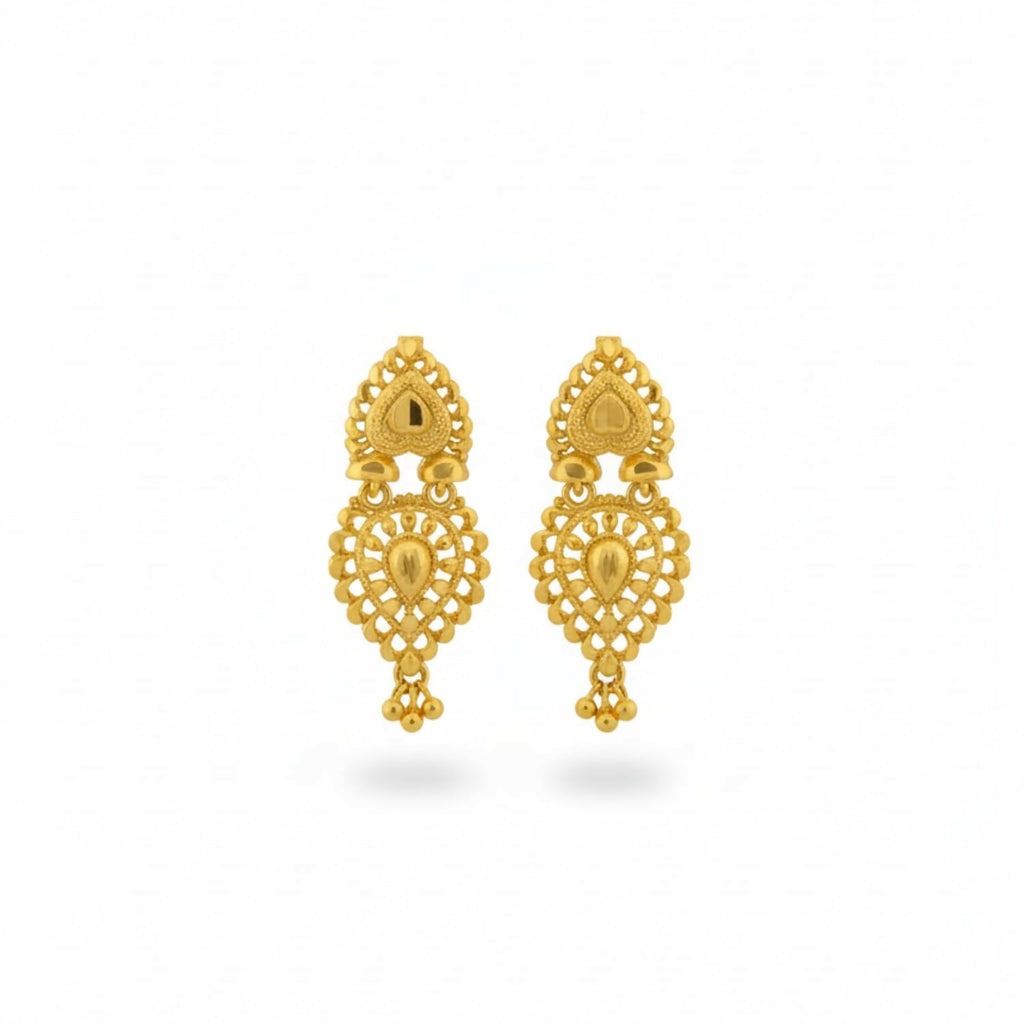 Golden Jhumki Earrings – Elegant Wedding Statement Jewellery