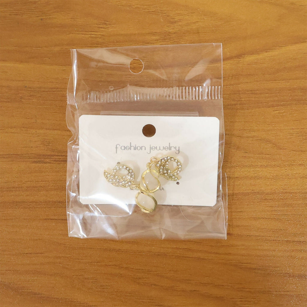 Swan Earrings – Crystal Encrusted with Pearly Cat-Eye Drop