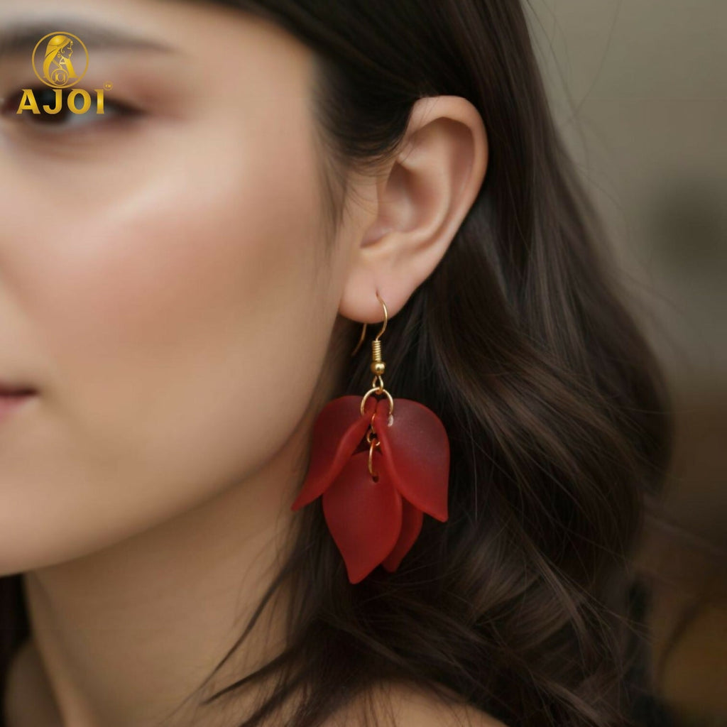 Floral Drop Earrings – Luxury Matte Finish Statement Pack of 6
