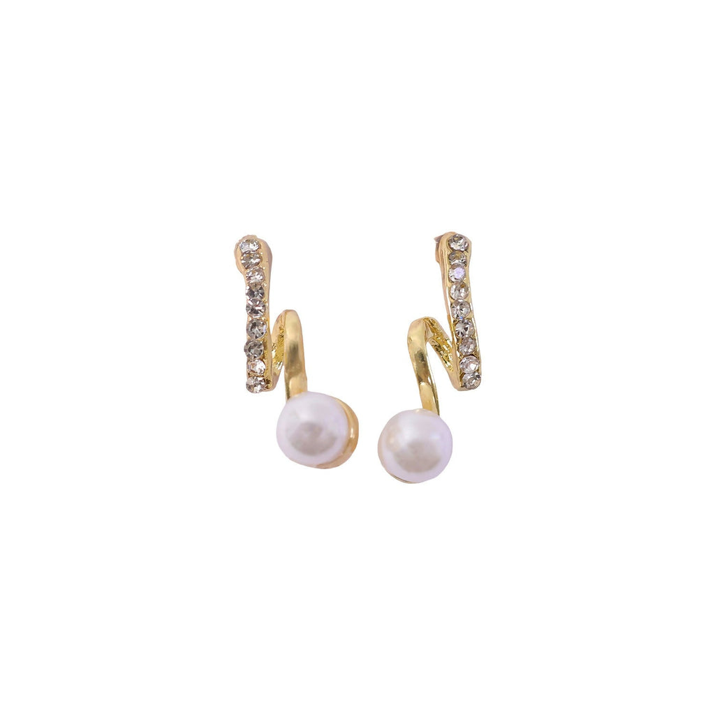 Gold Pearl Drop Earrings for Women – Elegant Korean Style