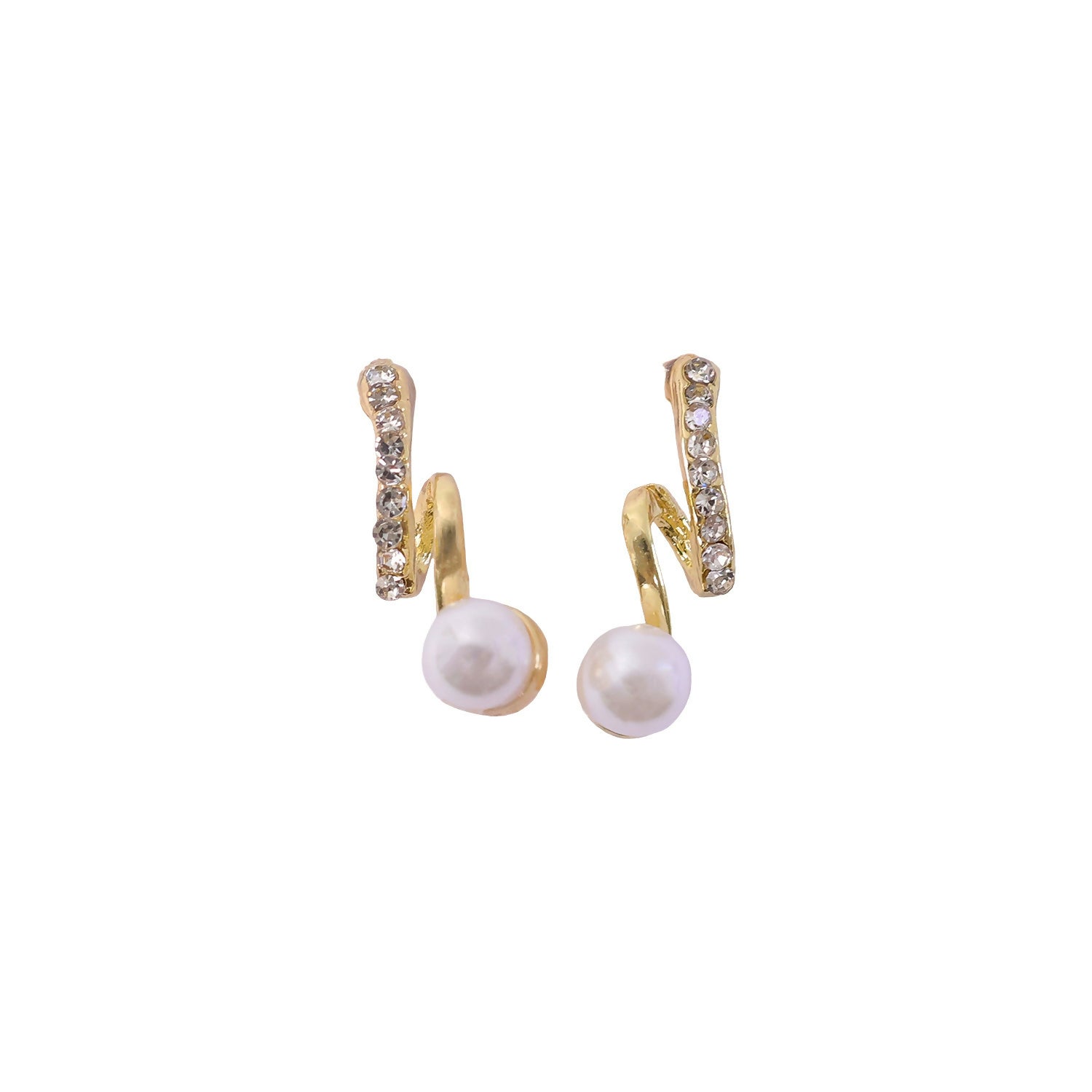 Gold Pearl Drop Earrings for Women – Elegant Korean Style